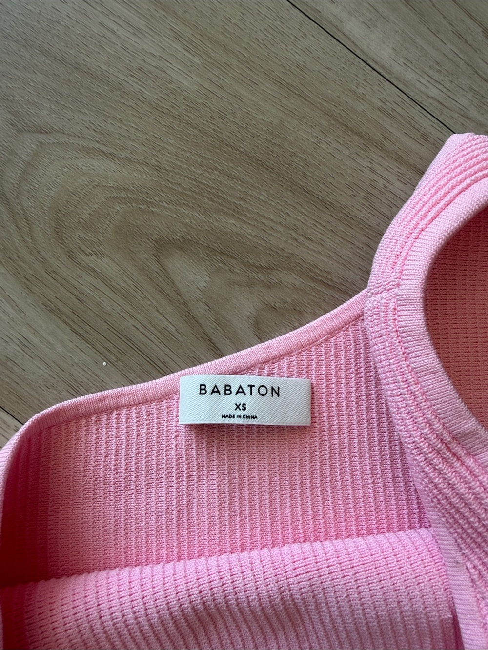 Babaton Pink One-Shoulder Ribbed Crop - Picture 2 of 4